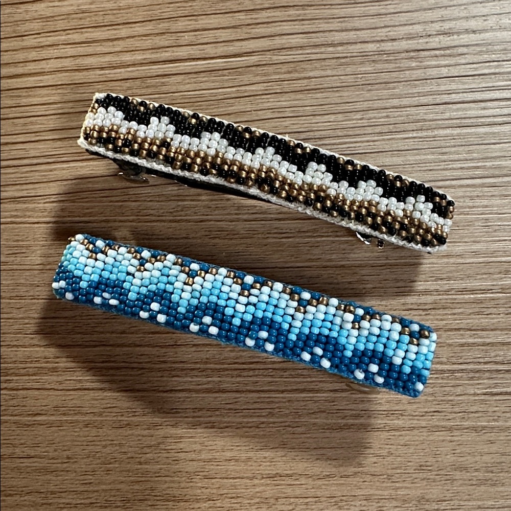 Deepa Gurnani Beaded Rectangle Hair Clips